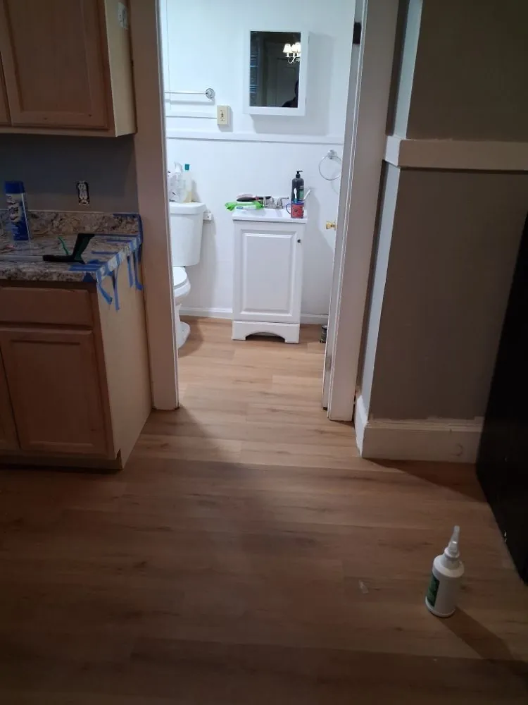 Bathroom flooring and trim work by 24-7 Handyman LLC in Hillsborough County NH Bathroom flooring and trim work by 24-7 Handyman LLC in Hillsborough County NH
