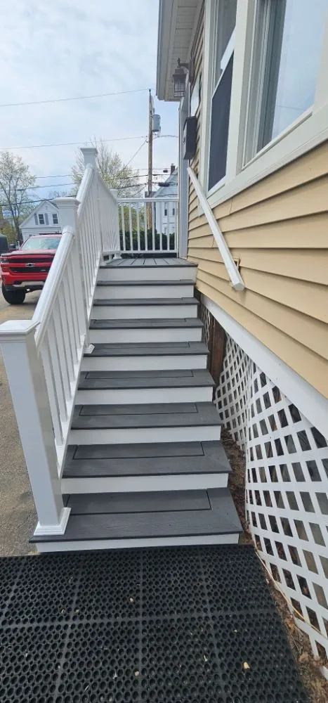 Front stair and railing repair by 24-7 Handyman LLC in Hillsborough County NH