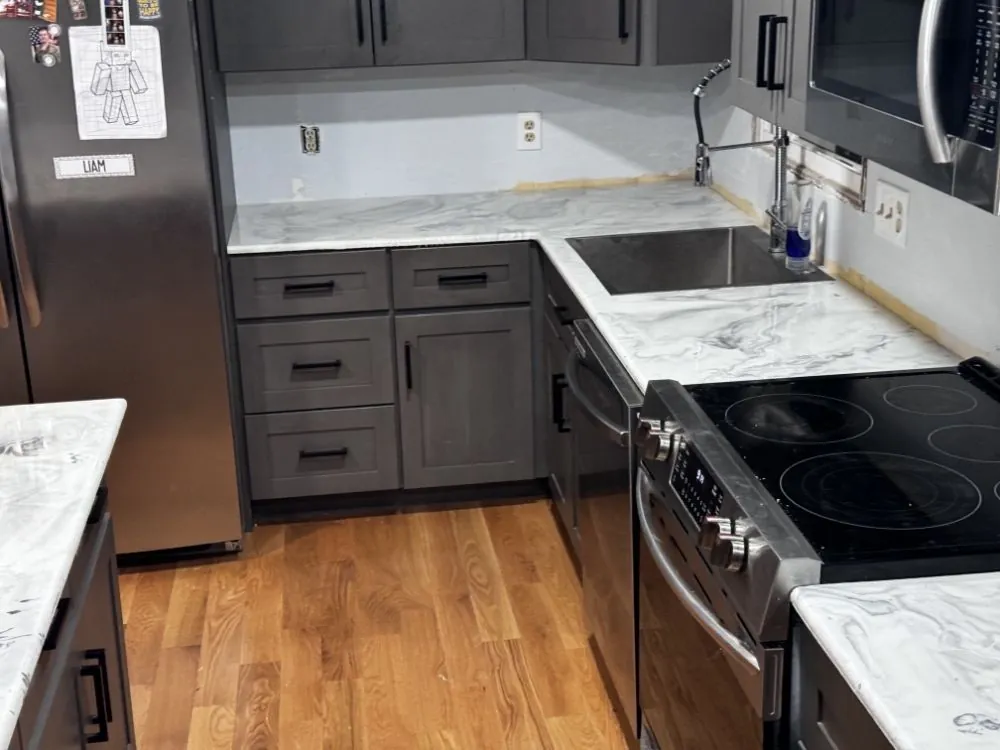 Kitchen countertop repair and installation by 24-7 Handyman LLC in Hillsborough County NH
