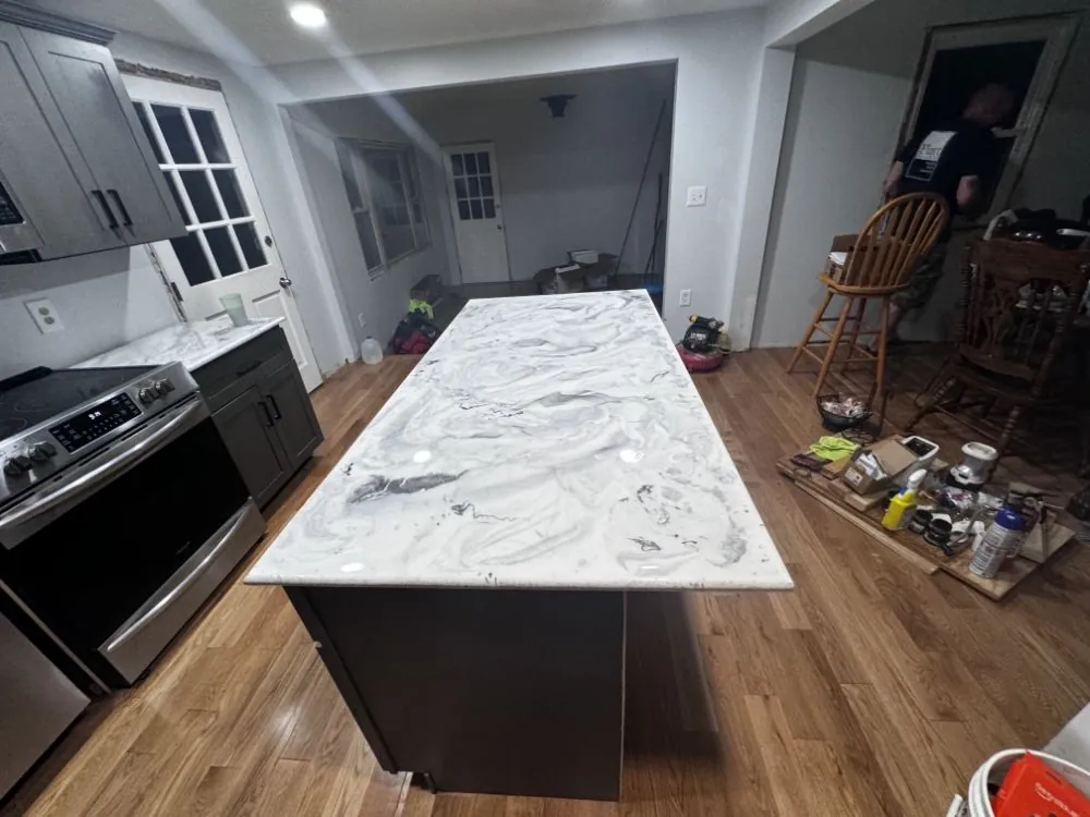 Kitchen island remodeling and finish work by 24-7 Handyman LLC in Hillsborough County NH